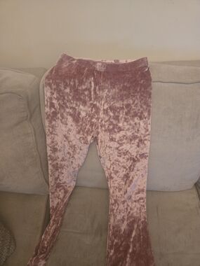 Old Navy Plush Velvet Mauve Pink Leggings for Kids